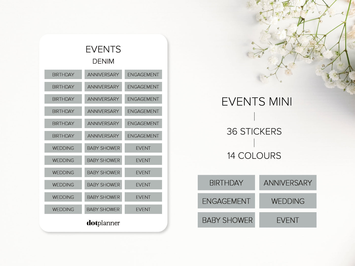 EVENTS MINI Text Stickers