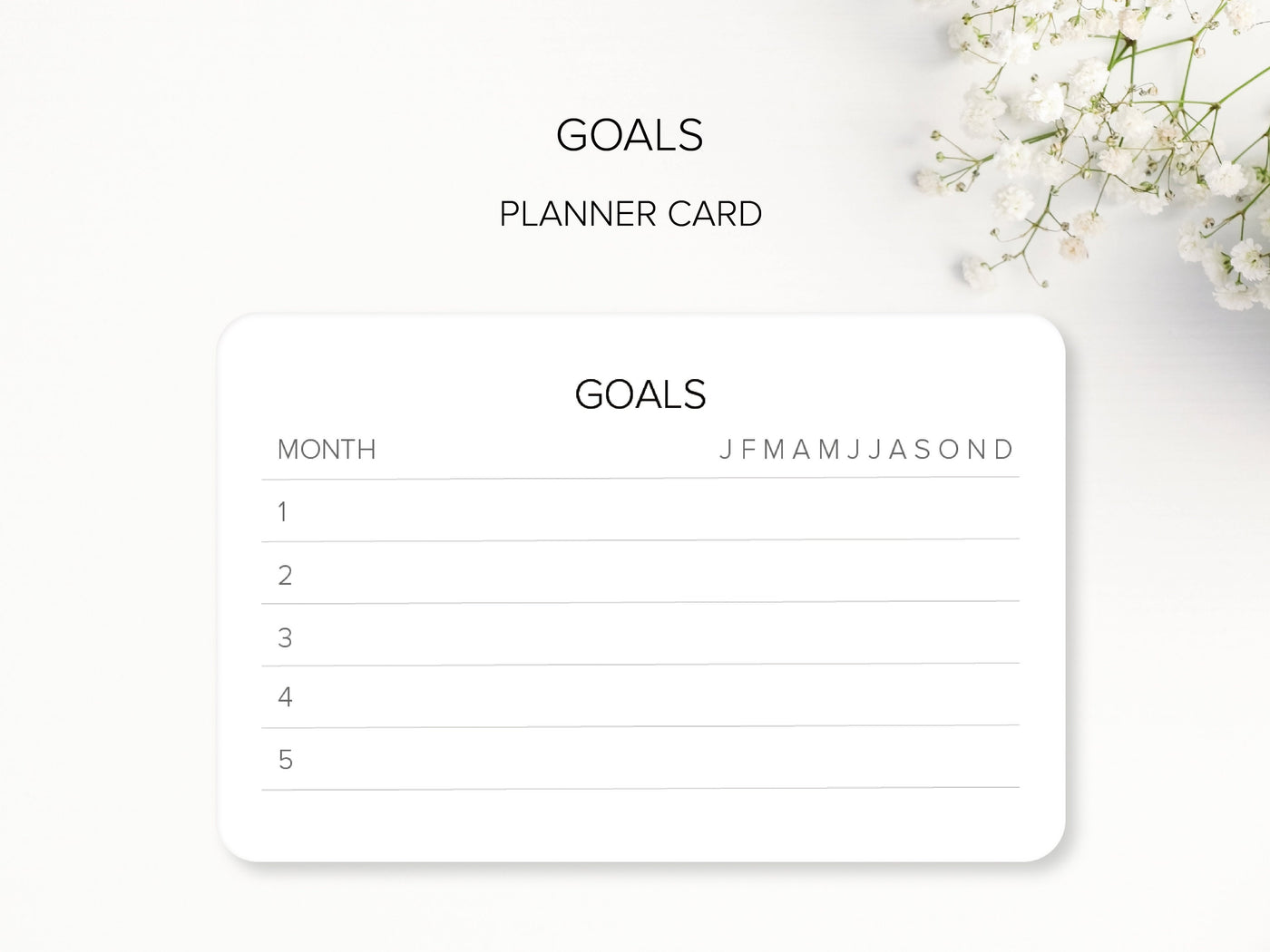 GOALS - Functional Planner Cards