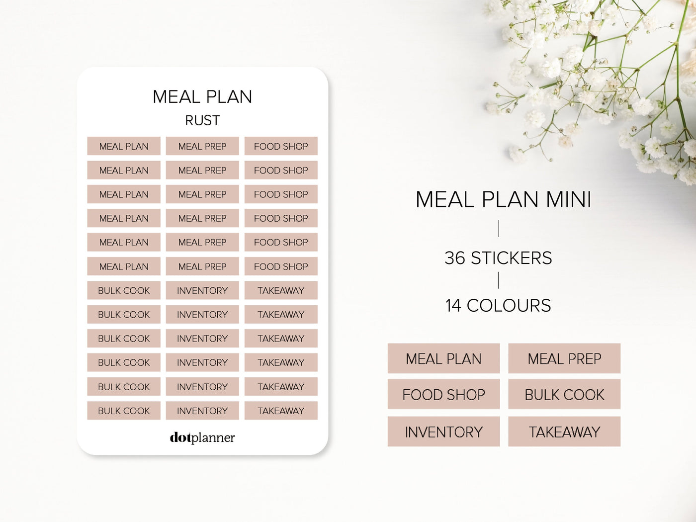 MEAL PLAN MINI - Text Stickers