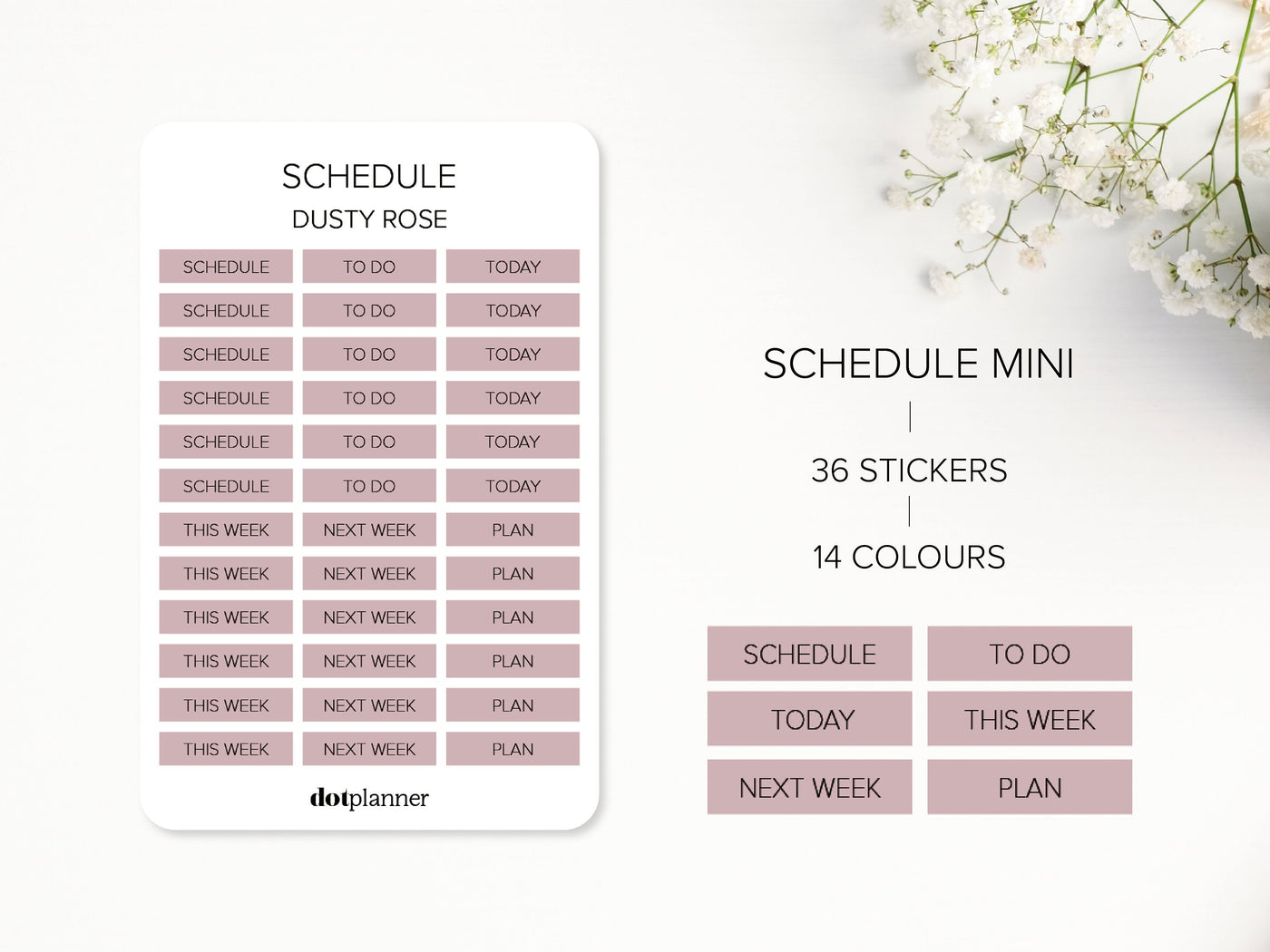 SCHEDULE MINI - Text Stickers