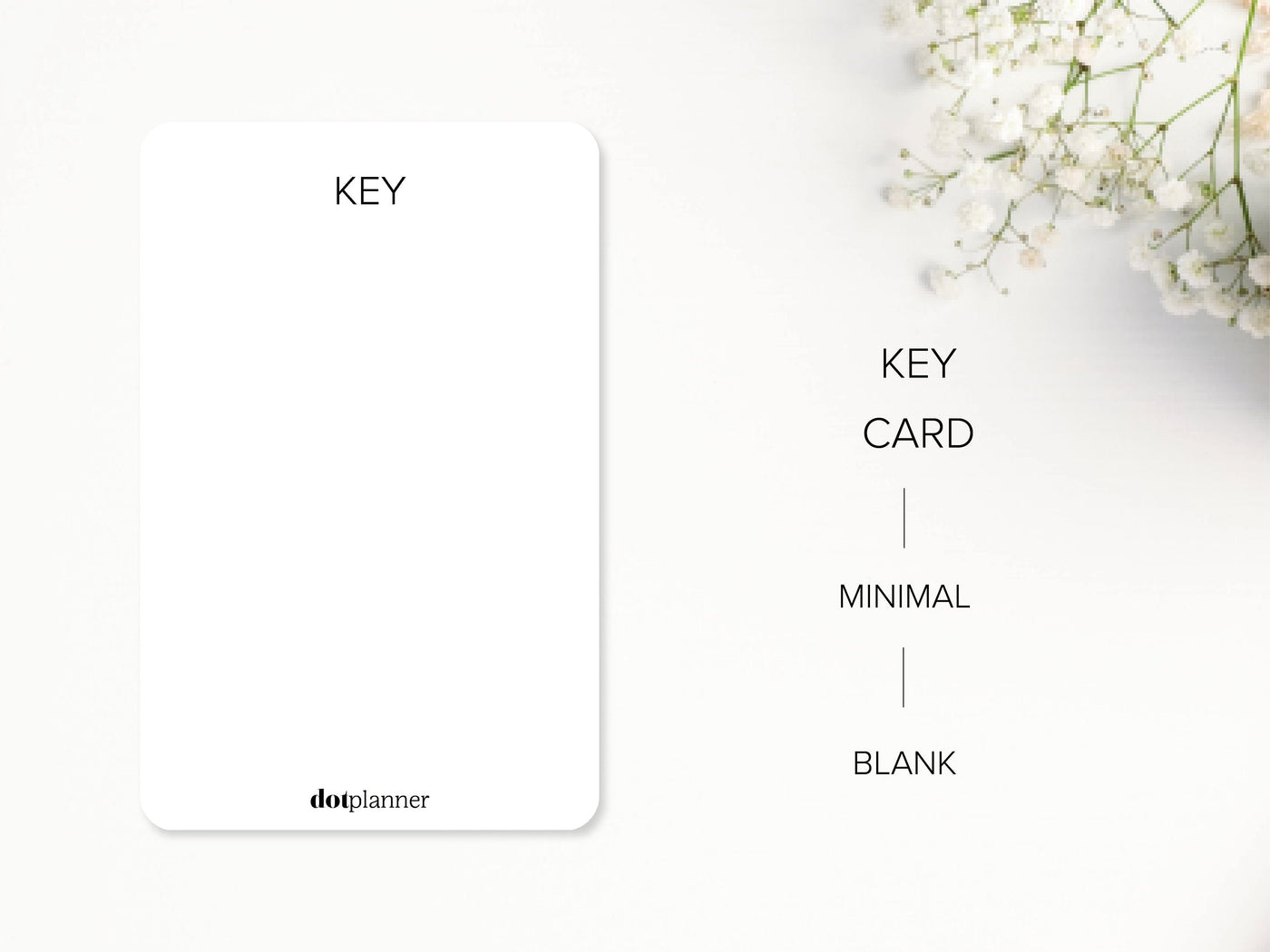 MINIMAL KEY CARD - Planner Cards