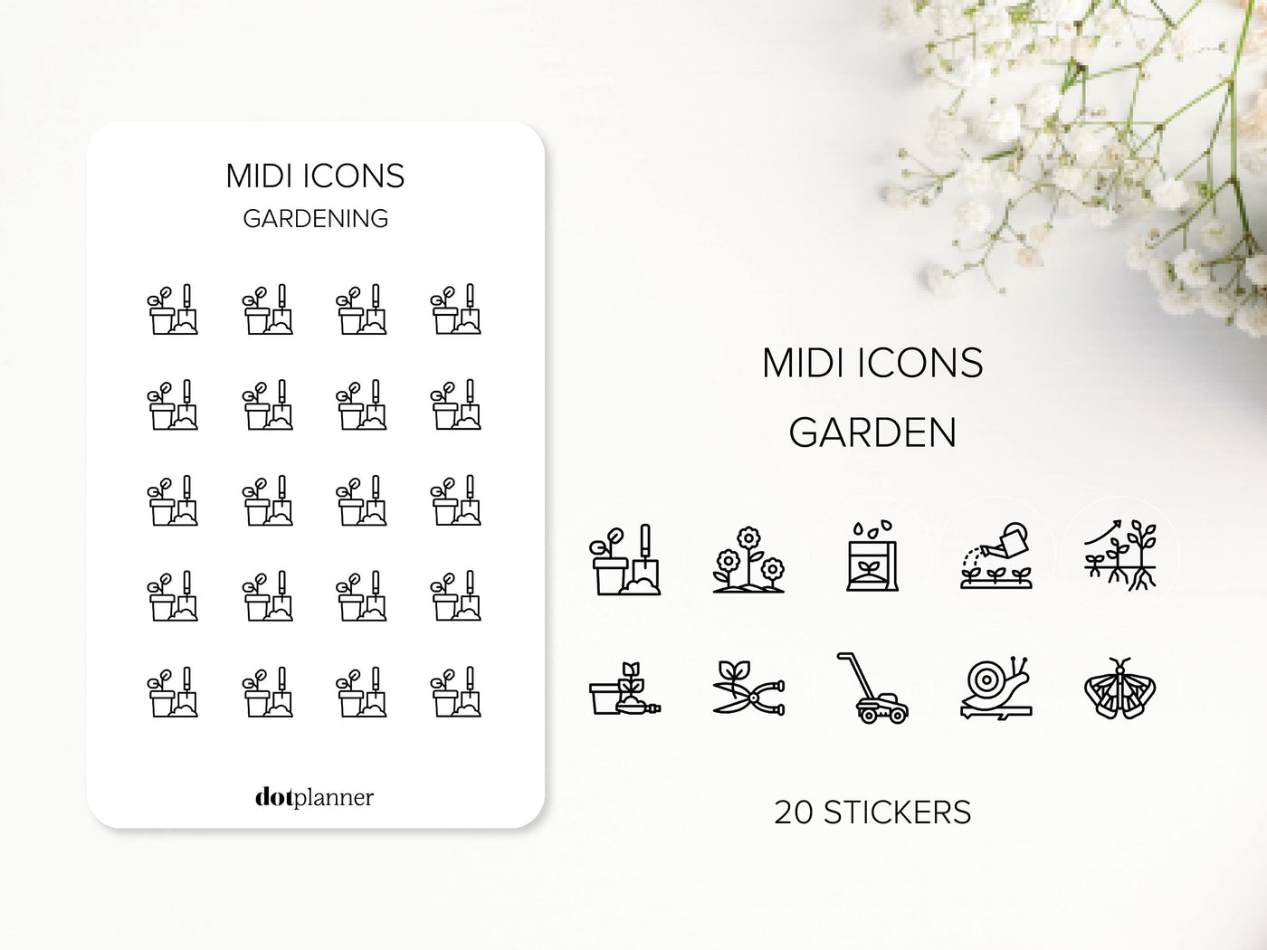 GARDEN - Midi Icons Stickers